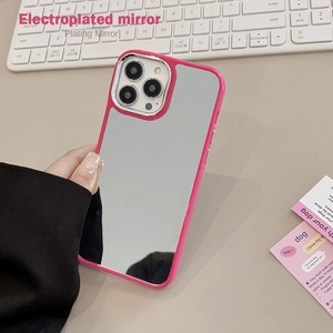 14Promax placcato <span class=keywords><strong>specchio</strong></span> rosa per <span class=keywords><strong>iPhone</strong></span> <span class=keywords><strong>11</strong></span> 12 13 15 per custodie per telefoni cellulari Apple-tinta unita semplice <span class=keywords><strong>Cover</strong></span> rigida per Plus - Product Image 6