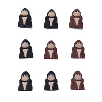 Manik-Manik Silikon 3D Gorila Terbaru untuk Pembuatan Perhiasan Gantungan Kunci Pulpen yang Dapat Dihiasi Manik-Manik