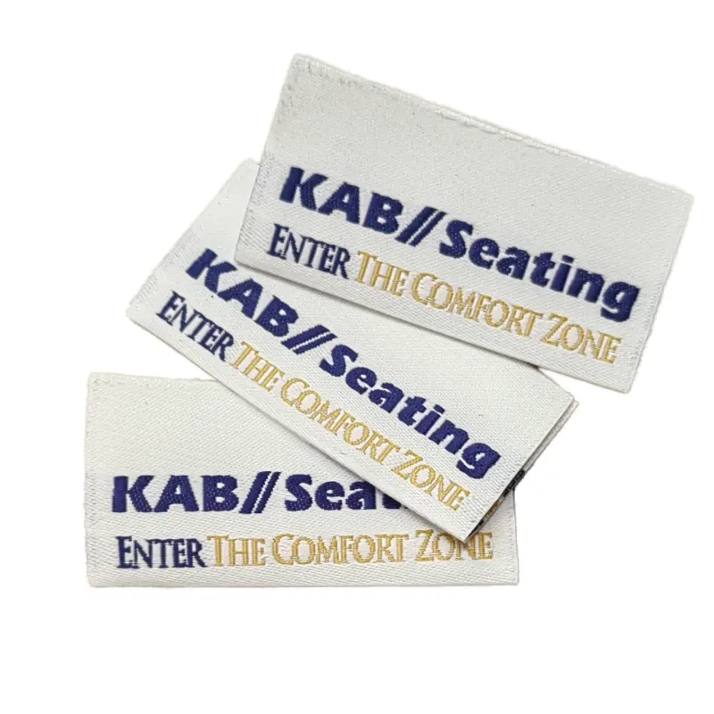 卸売鉄織りラベルサイズタグはエンボス織りラベルで縫う衣類ブランドのカスタムネックラベル
