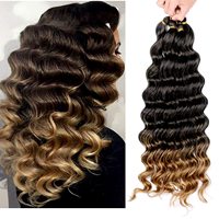 Cheveux synthétiques pour tresses en vrac, vague profonde, crochet ondulé, bouclé égyptien, ombré, afro, extensions de cheveux longs, 20 pouces, prix d'usine