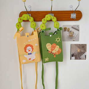 Bolsos de Gatito, Lindos Bolsos de Teléfono Móvil de Punto con Dibujos Animados, Mini Bolsos Cruzados Portátiles, Bolsos Cuadrados de Moda, Regalo para Invitados, Todas las Temporadas - Product Image 2