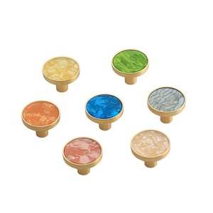 LDS36 Top Qualität Moderne Möbel Schrank Solide Messing Küche Schublade Marmor Shell Knob Für Schränke Tür - Product Image 4