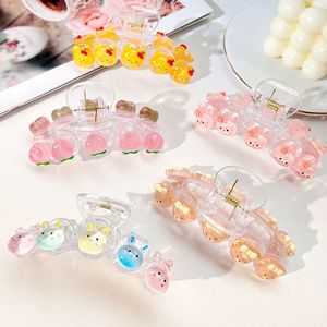 Jepit Rambut Lucu Transparan, Jepit Rambut Bentuk Bunga Frangipani Plumeria, Buah Ceri Segar, Hewan, Daisy, Jepit Rambut Transparan dengan Bunga - Product Image 2