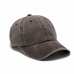 Casquettes de papa rétro vintage en coton à 6 panneaux, ajustables, non structurées, couleur unie, effet vieilli, pour le sport, avec logo personnalisé, vente en gros - Product Image 1