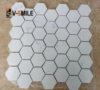 Mosaïque hexagonale en marbre coloré, finition polie, carrelage extérieur imperméable