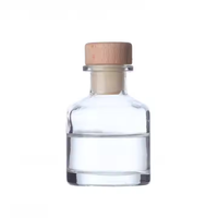 50ml vente en gros diffuseur de parfum transparent bouteille ronde en verre de parfum d'arôme avec bouchon en verre ou en caoutchouc
