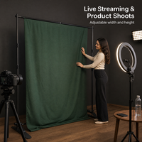 Support de bannière télescopique réglable en alliage d'aluminium portable pour salons professionnels, expositions et publicité