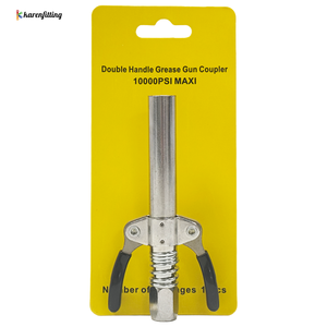 Raccord rapide pour pistolet à graisse à verrouillage robuste 10000 PSI en acier, double buse d'huilage - Product Image 2