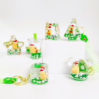 Porte-clés en acrylique Capybara de Noël, impression UV, couleur personnalisée, liquide flottant, sable mouvant, paillettes, cadeau festif