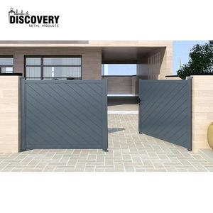 Precio de venta directo de fábrica, puertas correderas de privacidad de aluminio, puertas de entrada eléctricas automáticas, puerta corredera principal curvada en voladizo - Product Image 2