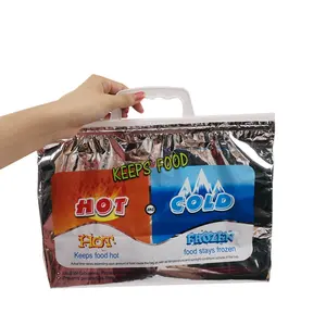 Yeni tasarım Bolsa Para teslimat alüminyum folyo gıda sınıfı soğutucu çanta termal yalıtımlı Pizza dağıtım çantası üreticisi çin