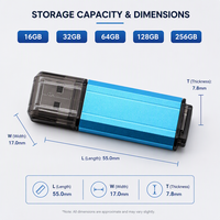 Flash Drive USB 2.0 Aluminium MINI Kreatif 32GB/512MB/64GB Logo Kustom Kotak Baru untuk Hadiah Promosi
