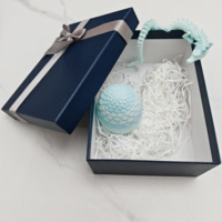 Boîte rigide en deux parties avec logo personnalisé OEM, paillettes bleu marine, ruban en satin, nœud, emballage cadeau haut de gamme pour mariage ou entreprise