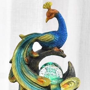 Chinese Style Resin <strong>Peacock</strong> Flowing Water <strong>Fountain</strong> Ornaments Indoor <strong>Outdoor</strong> Home Decor <strong>Peacock</strong> Water <strong>Fountain</strong> With Crystal Ball - Product Image 4
