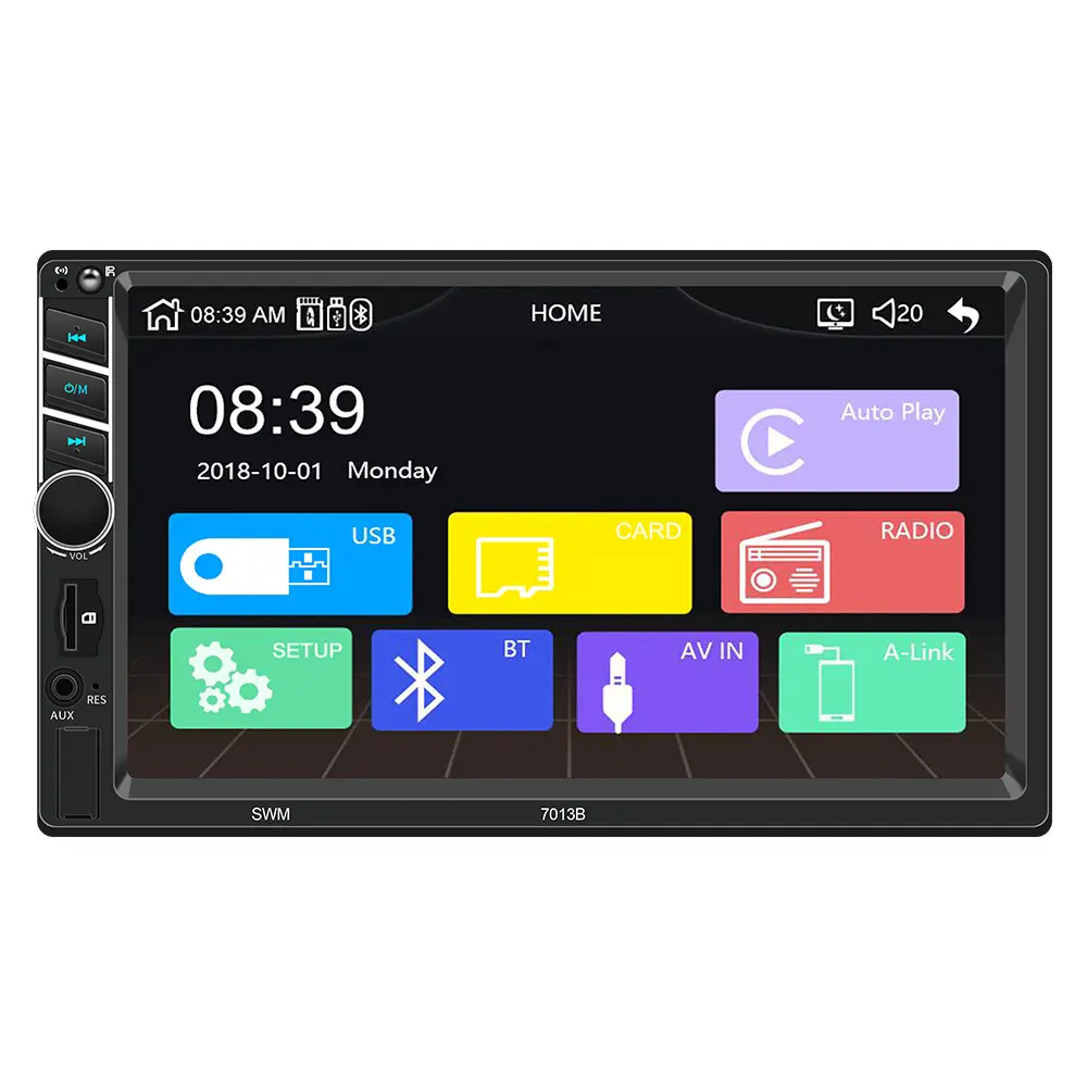 Rádio automotivo, rádio automotivo 2din com tela sensível ao toque de 7 ", android, 7013b bt, reprodutor mp5, gravador de fita