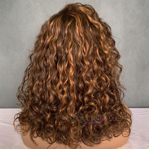 Perruque Bob SDD couleur piano P4/30, 14 pouces, boucles luxueuses, dentelle frontale complète 13x4, dentelle transparente, 100% cheveux humains, pour revendeurs - Product Image 3