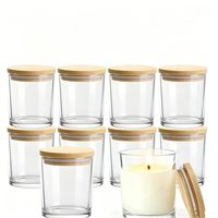 Bocaux à bougies en verre transparent vides de 7 oz, 10 oz, 200 ml, 300 ml avec couvercle en bambou, bois ou métal – Récipients pour la fabrication de bougies
