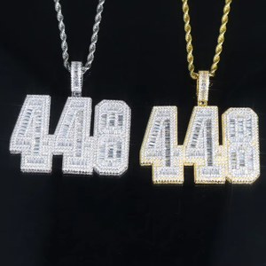 Micro Paved Moissanite Iced <b>Initial</b> Hiphop Letter <b>Pendant</b> Sparkling 925 Sterling <b>Silver</b> Rhodium Plated Party - Product Image 6