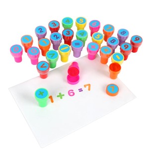 Tampon auto-encreur en plastique OEM <span class=keywords><strong>Topfun</strong></span> DF25 multicolore non toxique à motifs numériques pour jouet d'enfant - Product Image 3