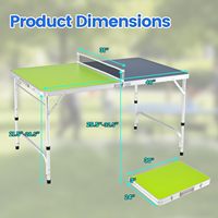Table de ping-pong pliable avec filet, 2 raquettes, balles de ping-pong, ensemble de jeu de tennis de table portable pour intérieur et extérieur
