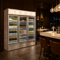 Congélateur vertical à deux portes, vitrine réfrigérée, congélateur profond, refroidisseur de boissons à température unique pour supermarché