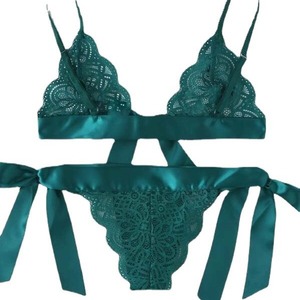 Europäisch-Amerikanischer Neuer Stil Sexy Einfarbiges Durchbrochenes Polyester-Baumwoll-Lingerie-Set Fabrik - Product Image 5