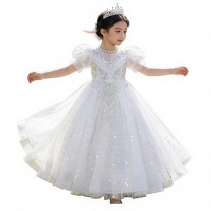Abito da Principessa per Damigella d'Onore, Vestito da Cerimonia per Compleanno, Costume per Spettacoli, Abbigliamento per Bambini, Abito Lungo Natalizio, per Recital di Pianoforte - Product Image 3