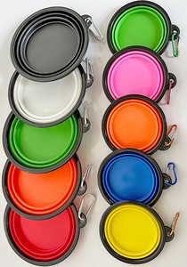 <b>Large</b> Collapsible <b>Dog</b> 34Oz Travel Water Food <b>Bowls</b> Portable Foldable Collapse Dishes With Carabiner Clip Promotion Gifts - Product Image 2