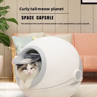 Curly-tail Bestseller Sofort Lieferbare PP-Katzenklo-Box Rund Vollständig Geschlossen Spritzwassergeschützt Geruchskontrolle Auslaufsicher