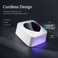 Lampe à ongles UV LED professionnelle rechargeable haute puissance, sans fil, séchage rapide, faible bruit, portable, pour usage domestique et en salon