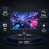 Monitor Gaming 23.8 Inci QHD 170Hz Layar IPS 2560x1440 Monitor Refresh Rate Tinggi Produsen OEM ODM