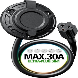 Boîtier de prise d'alimentation RV 20A 125V étanche avec cordon et prise pour caravanes - Product Image 2