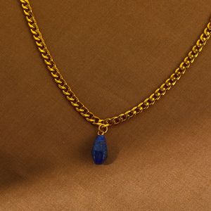 OEM Collier En Pierre Naturelle Lapis-Lazuli Acier Inoxydable Chaîne Serpent Collier Pierre Naturelle - Product Image 4