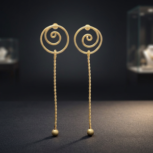 Handmade Brass Gemstone Drop Earrings Classic Style Unisex Fashion - Product Image 3