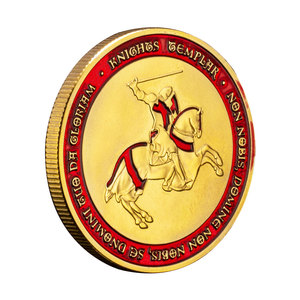 Caballero Templario Recuerdo Moneda chapada en oro Non Nobis Domine,Non Nobis,Sed NominiTuo Da Gloriam Caballero Teutónico Moneda conmemorativa - Product Image 5