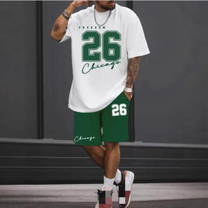 Magliette e pantaloncini alla moda da <span class=keywords><strong>uomo</strong></span> alla moda a maniche corte 2024 abbinano <span class=keywords><strong>abbigliamento</strong></span> da <span class=keywords><strong>uomo</strong></span> di nuovo Design estivo - Product Image 3