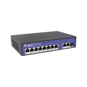 Switches de Red POE Gigabit de 8 Puertos + 2 Puertos RJ45, 1 Puerto SFP 10/100/1000M, Switch Ethernet para Seguridad CCTV - Product Image 1