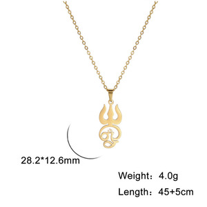 Collar <span class=keywords><strong>de</strong></span> cadena larga <span class=keywords><strong>de</strong></span> bambú con colgante <span class=keywords><strong>de</strong></span> <span class=keywords><strong>tridente</strong></span> <span class=keywords><strong>de</strong></span> <span class=keywords><strong>Neptuno</strong></span> chapado en oro <span class=keywords><strong>de</strong></span> acero inoxidable para hombre, estilo hip hop, regalo, modelo 3009 - Product Image 6