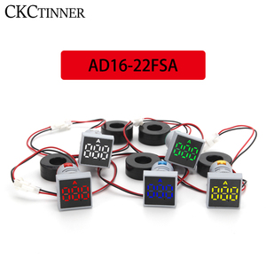 0-100A דיגיטלי מד זרם הנוכחי מטר Led כיכר מנורת אות אור AC תדר מטר מחוון דיגיטלי תצוגת AD16-22FSA - Product Image 2