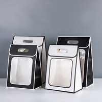 Sac en Papier de noël Sac en Papier Kraft imprimé personnalisé avec poignée découpée pour cadeau avec fenêtre