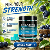 Gummies de créatine monohydrate OEM 5000 mg pour le soutien immunitaire et la croissance musculaire chez l'adulte - Fabrication sur mesure