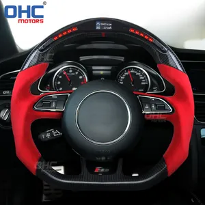 Volante lenkrad automotivo, volante automotivo personalizado, para audi s5, 2013 rs3, led, rpm, fibra de carbono