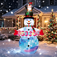 Unigz Père Noël gonflable géant de 3,66 m pour extérieur, en polyester imperméable avec lumières LED intégrées, décoration pour patio, pelouse, jardin