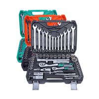 Kit d'outils combinés 61 pièces pour réparation automobile, avec boîte de rangement, comprenant un jeu de forets en acier CRV, des douilles à cliquet et des clés à main, personnalisable OEM