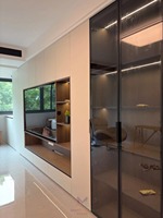Meuble TV flottant moderne pour salon, personnalisable, modulaire, réglable en hauteur, multifonctionnel, gain de place, écologique, pour toute la maison