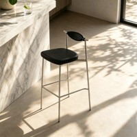 Tabouret de bar haut dossier en fer forgé et acier inoxydable avec repose-pieds, usage commercial pour salons de thé, maison, style moderne, luxe léger, Bauhaus
