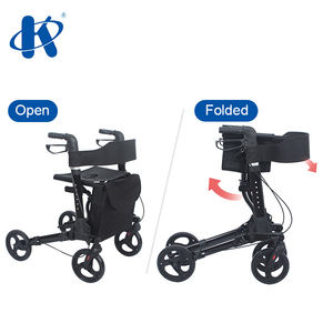 Kaiyang KY9156Lメディカルドライブアルミニウム軽量ウォーカーローレーター、シートとブレーキ付きリハビリテーション折りたたみウォーカーローレーター - Product Image 6