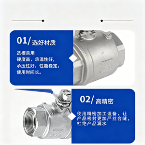 วาล์วบอลสแตนเลส 1 ชิ้น เกลียวใน BSP NPT แบบก้านโยก สำหรับน้ำ แก๊ส น้ำมัน ปิด-เปิดท่อแบบเต็มพอร์ต SS304 พร้อมชุดอุปกรณ์ - Product Image 4