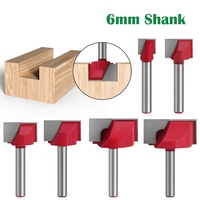 Mata Bor Pembersih Dasar Tungsten Carbide 6mm, Pemotong Kayu, Trimmer, Router Bit, Alat Pertukangan Kayu