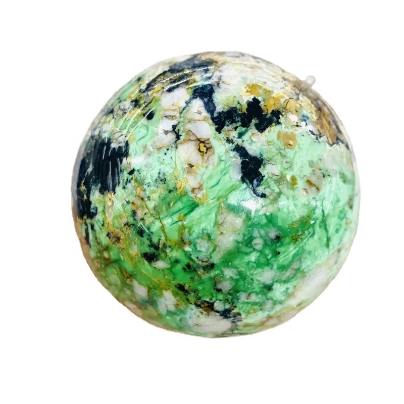 Natural Green Gemstone Balls 3-8cm Diameter Variscite Sphere For Healing Crystal